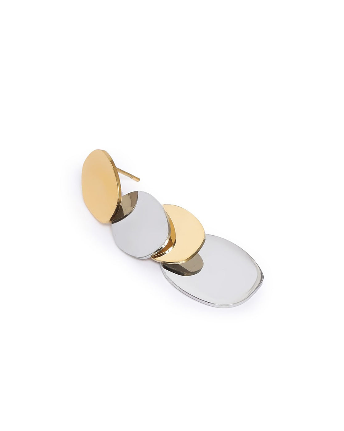 Gold and Silver Plated Multi Disc Drop Earring