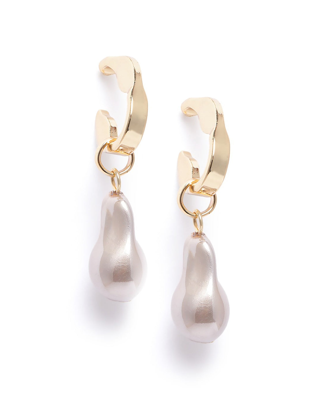 Gold Plated Dangling Pearl Drop Earring