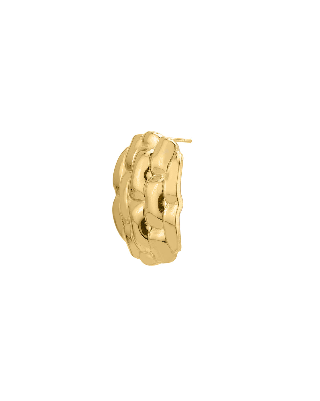 18kt Gold Plated Bold Textured Stud Earring
