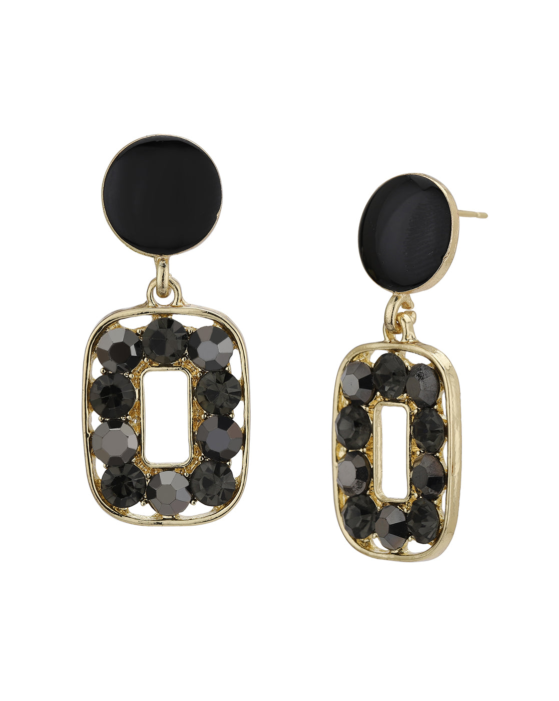 Gold Plated CZ Square shaped Drop Earring