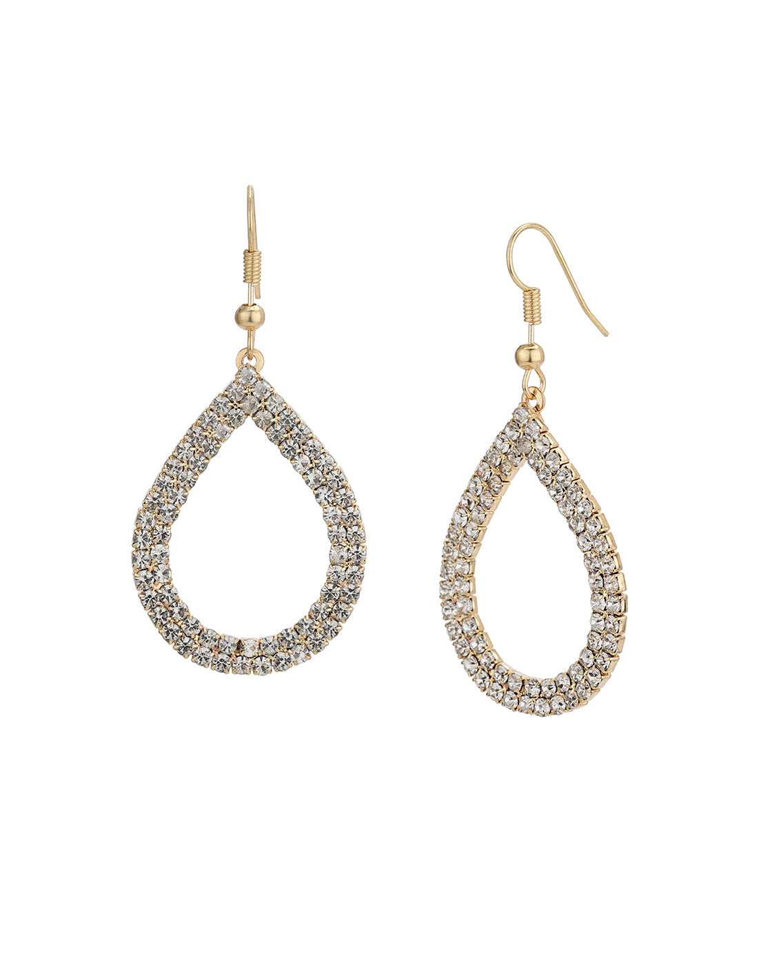 Gold Plated CZ studded Tear Drop Earring