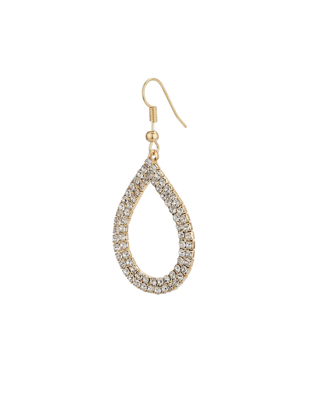 Gold Plated CZ studded Tear Drop Earring