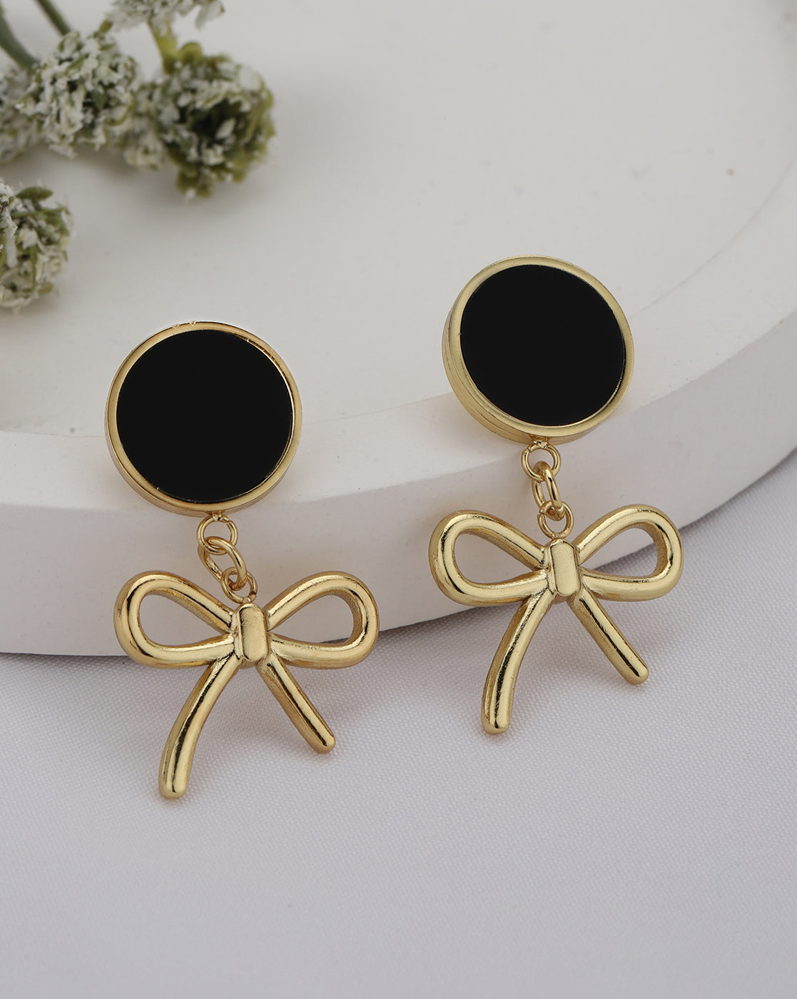 18kt Gold Plated Bow Drop Earring