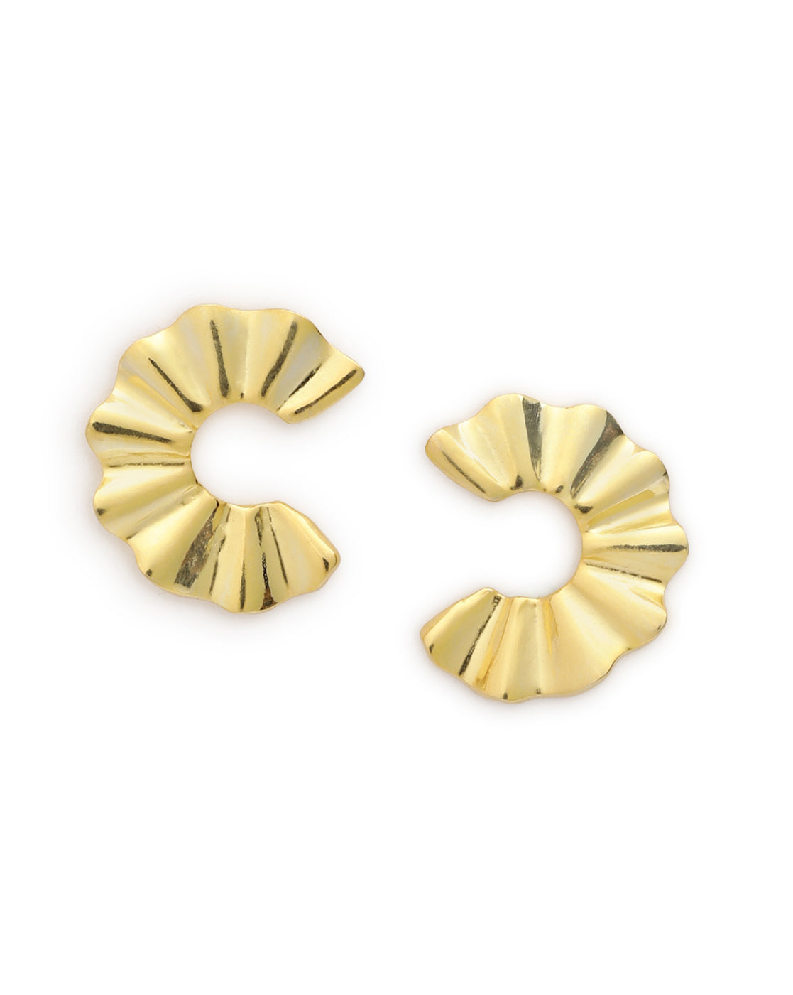 18kt Gold Plated Contemporary Stud Earring