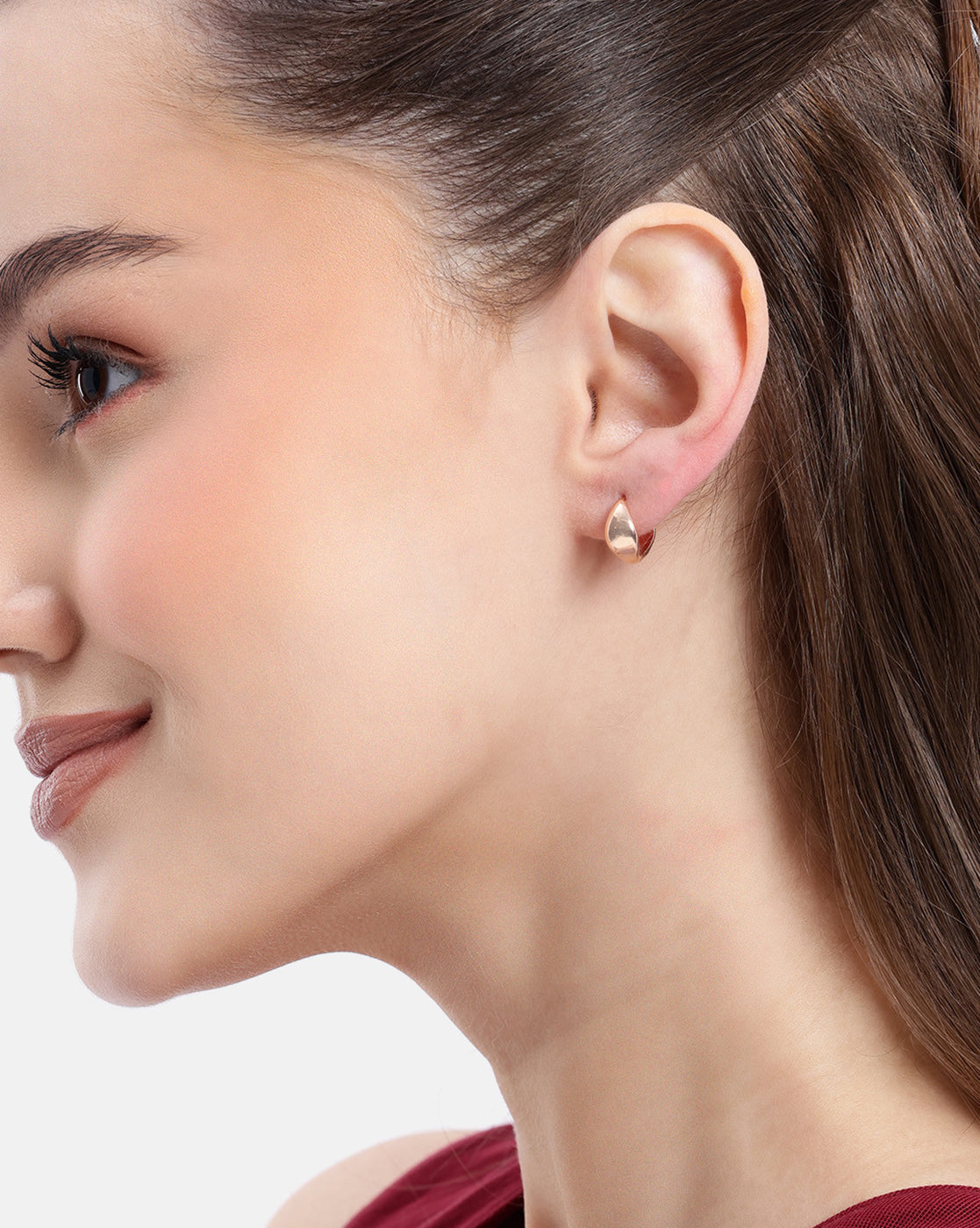 18kt Rose Gold Plated Mini Huggies Hoop Earring