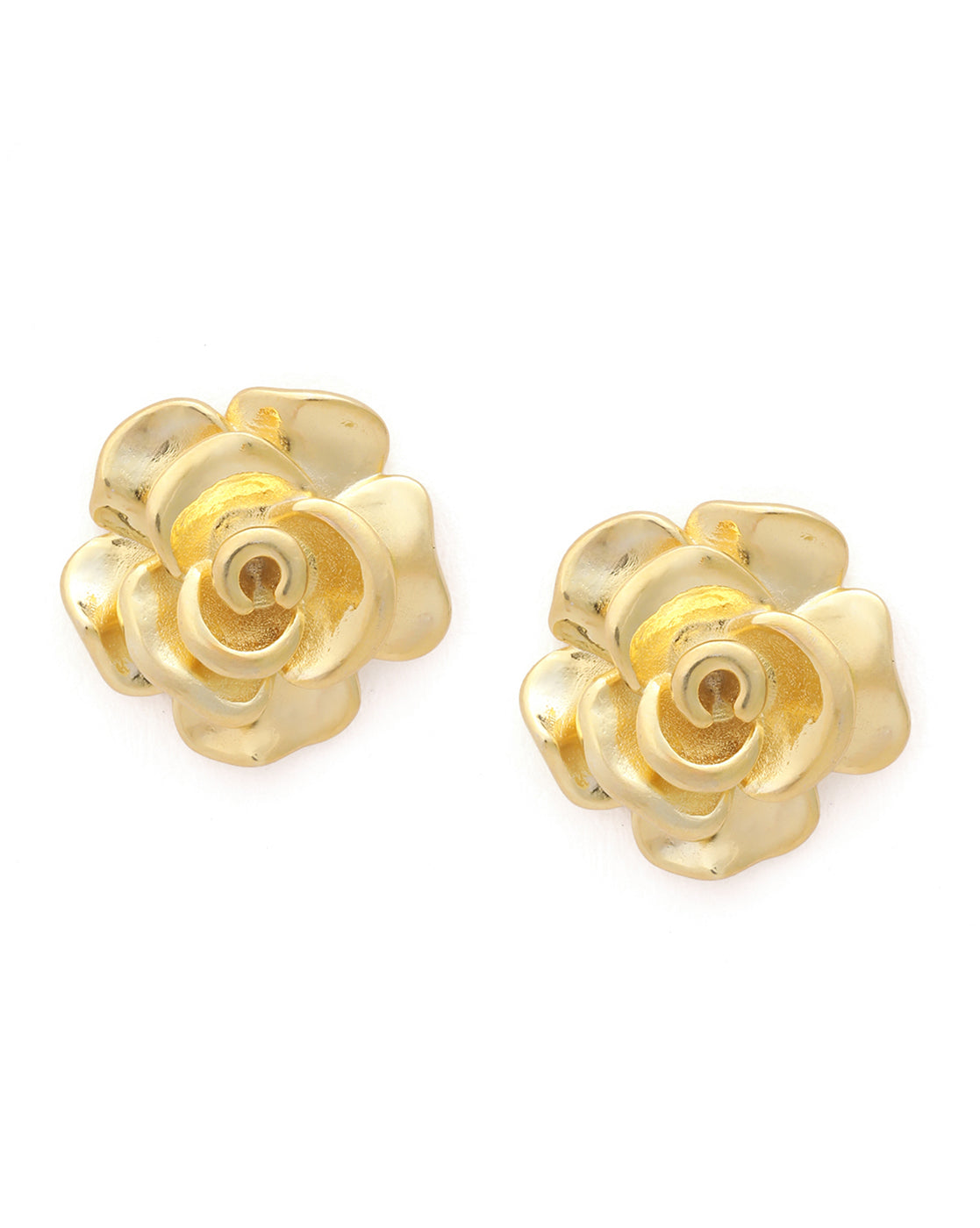 18kt Gold Plated Bold Rose Stud Earring
