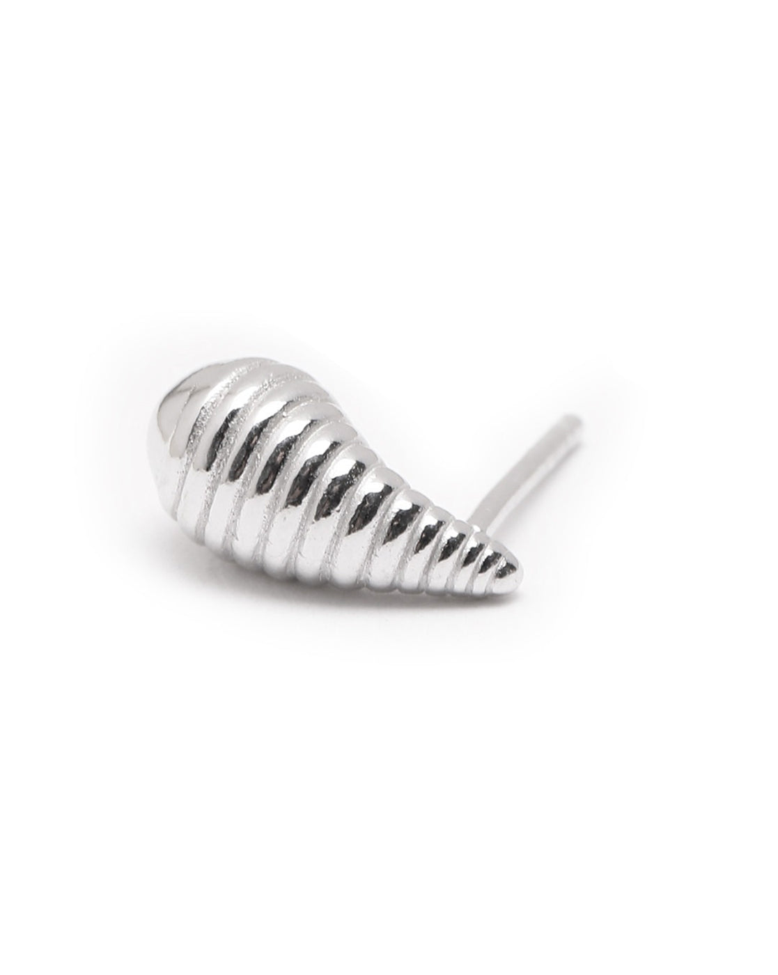 Rhodium Plated Mini Teardrop Stud Earring