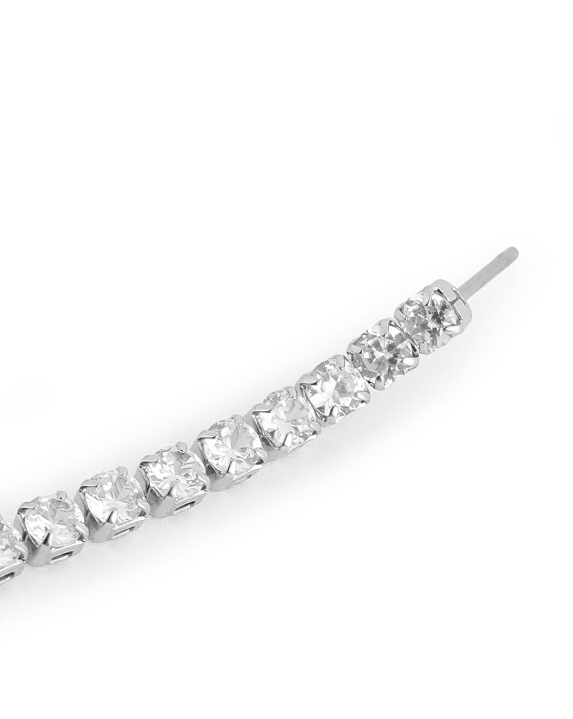 Silver Plated Emerald CZ Square Drop Earring