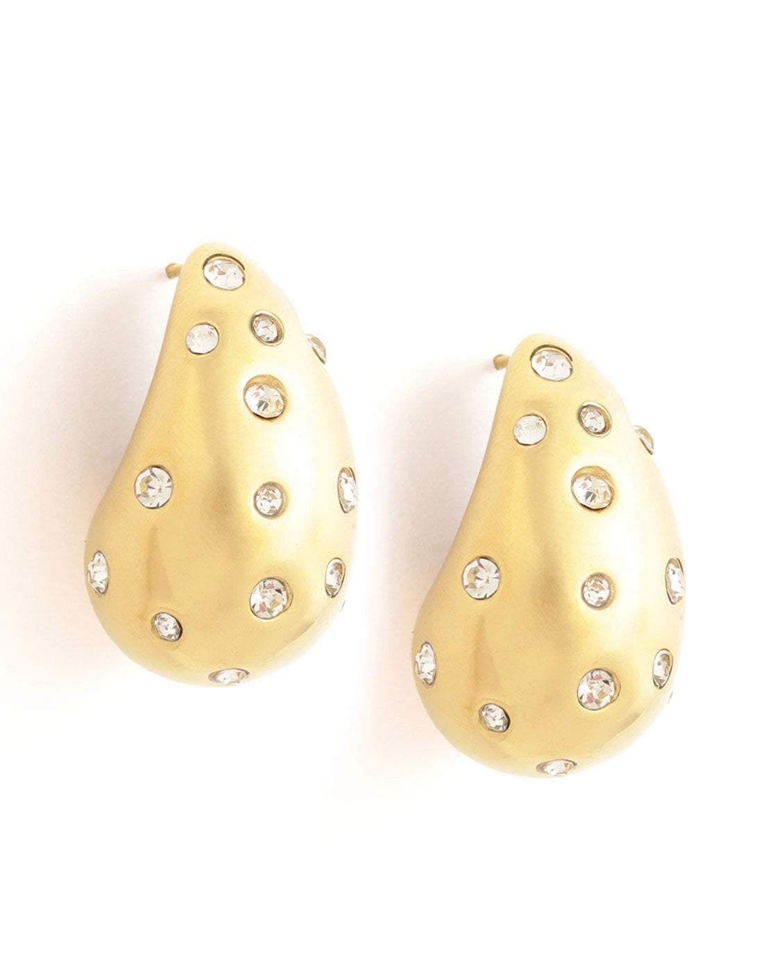 18kt Gold Plated CZ Teardrop Bold Stud Earring