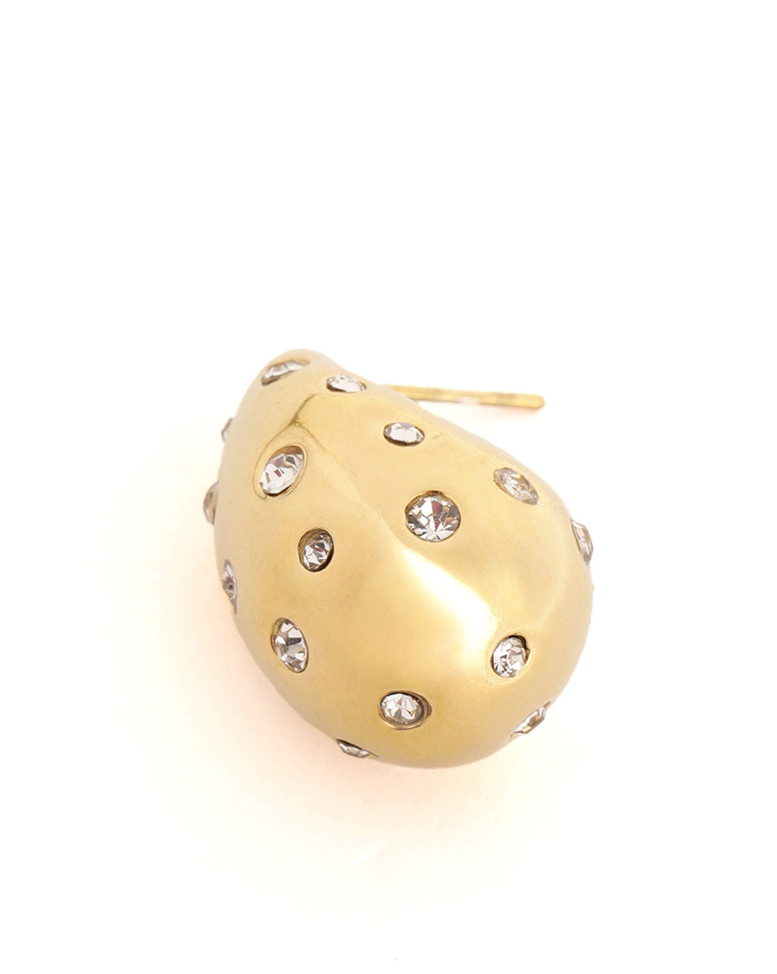 18kt Gold Plated CZ Teardrop Bold Stud Earring