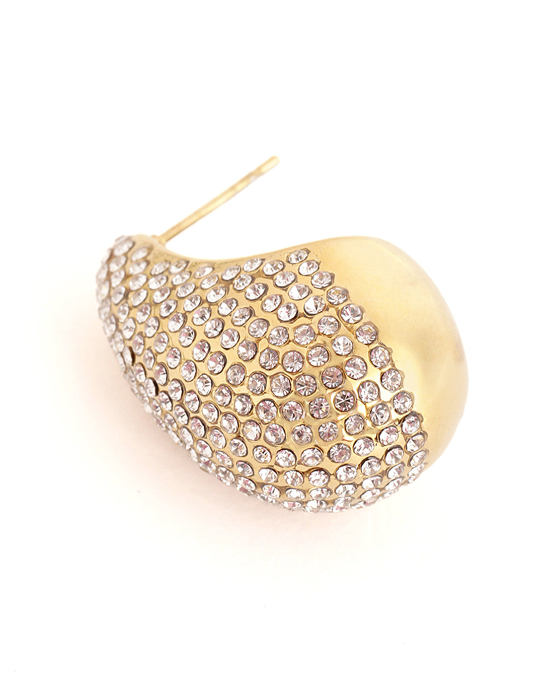 18kt Gold Plated CZ Teardrop Bold Stud Earring