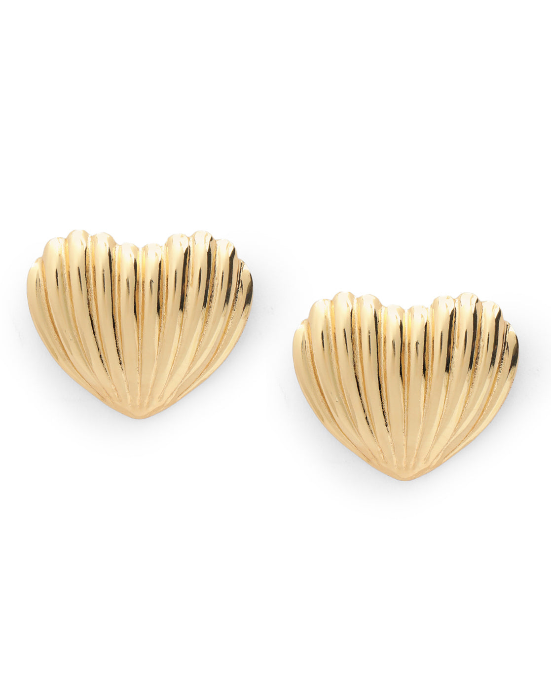 Gold Plated Bold Heart Stud Earring