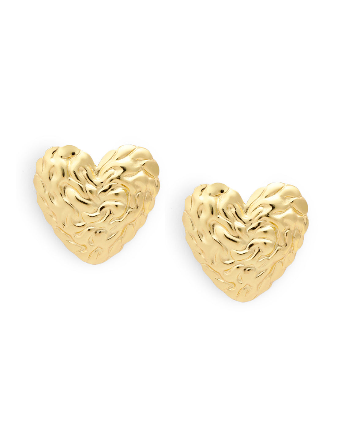 Gold Plated Bold Heart Stud Earring