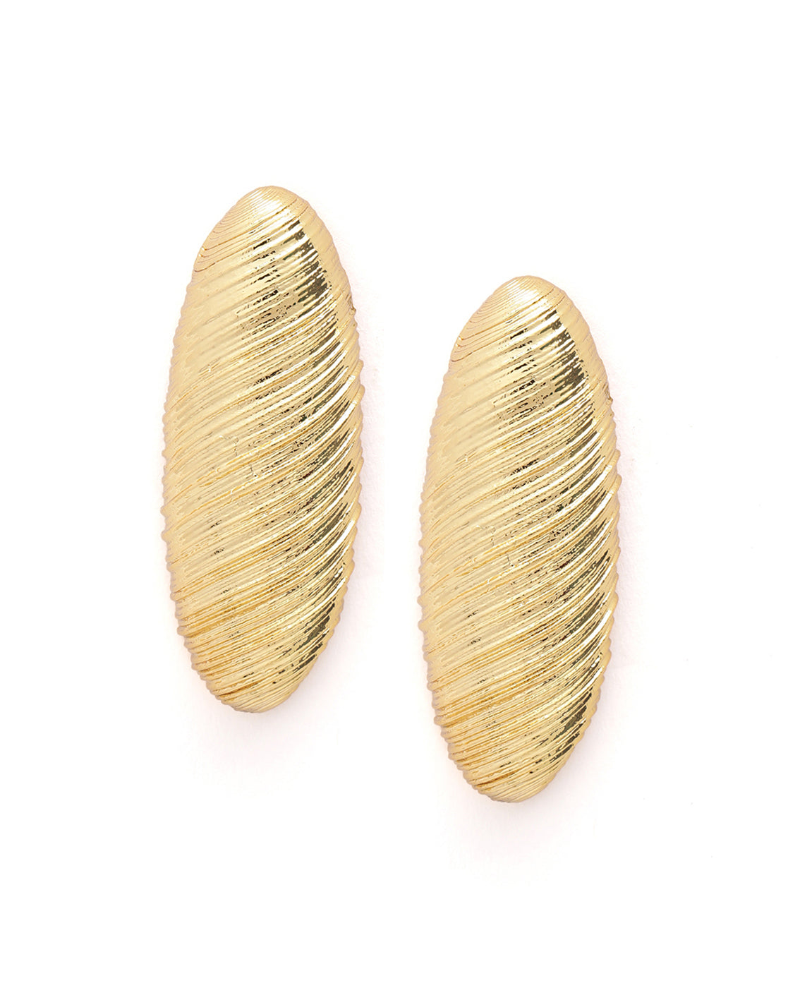 Premium 18kt Gold Plated Oval Bold Stud Earring