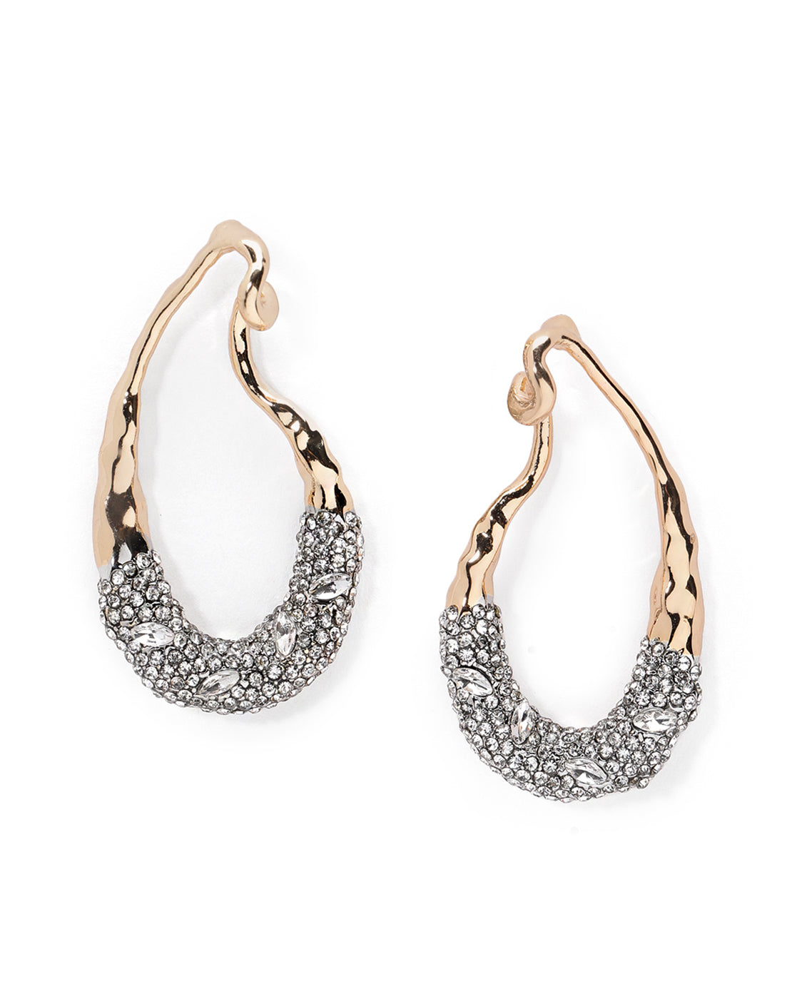 Premium 18kt Gold Plated CZ Contemporary Drop Earring