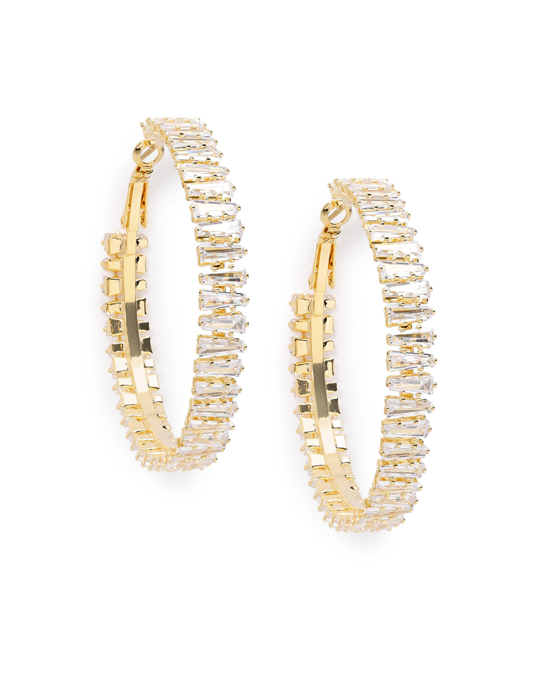 Premium 18kt Gold Plated CZ Hoop Earring