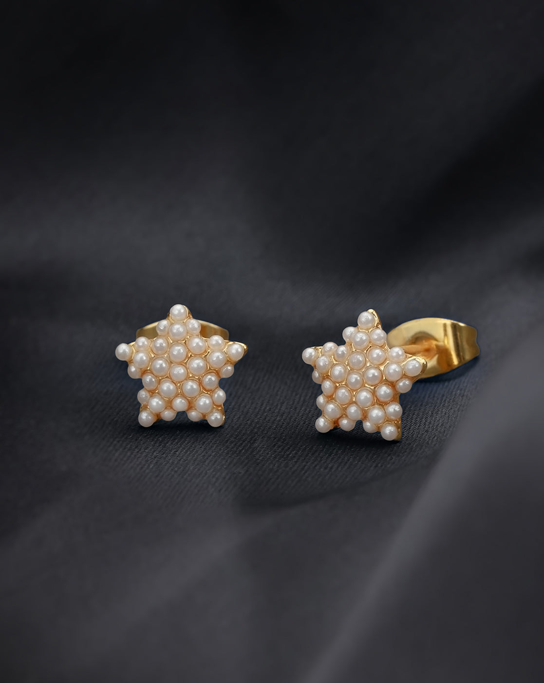 18kt Gold Plated Pearl Star Mini Stud Earring