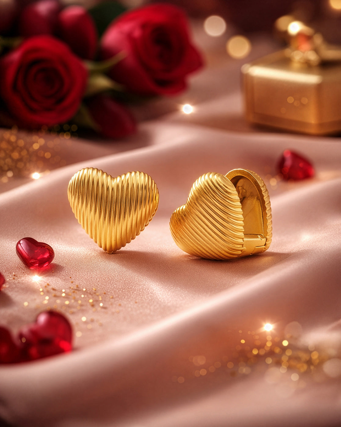 18kt Gold Plated Heart Mini Hoop Earring
