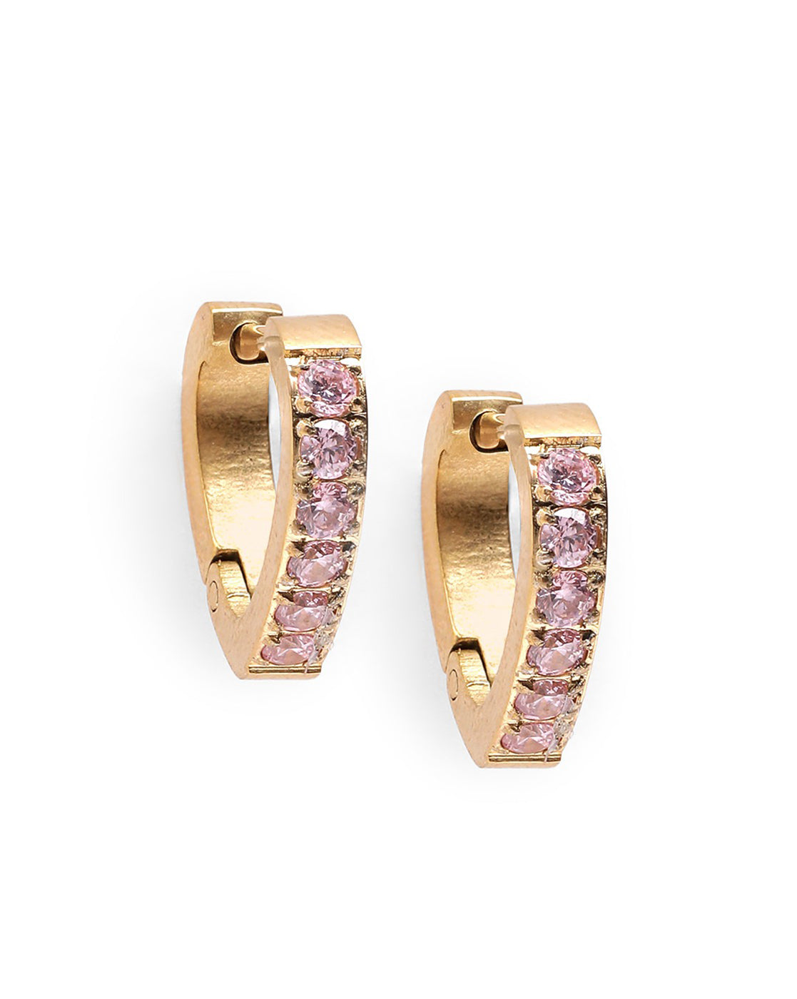 18kt Gold Plated CZ Mini Heart Hoop Earring