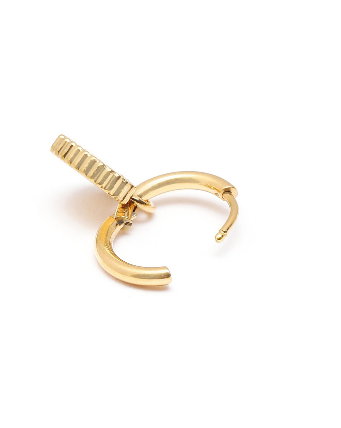 18kt Gold Plated Shell Inlay and Heart Hoop Earring