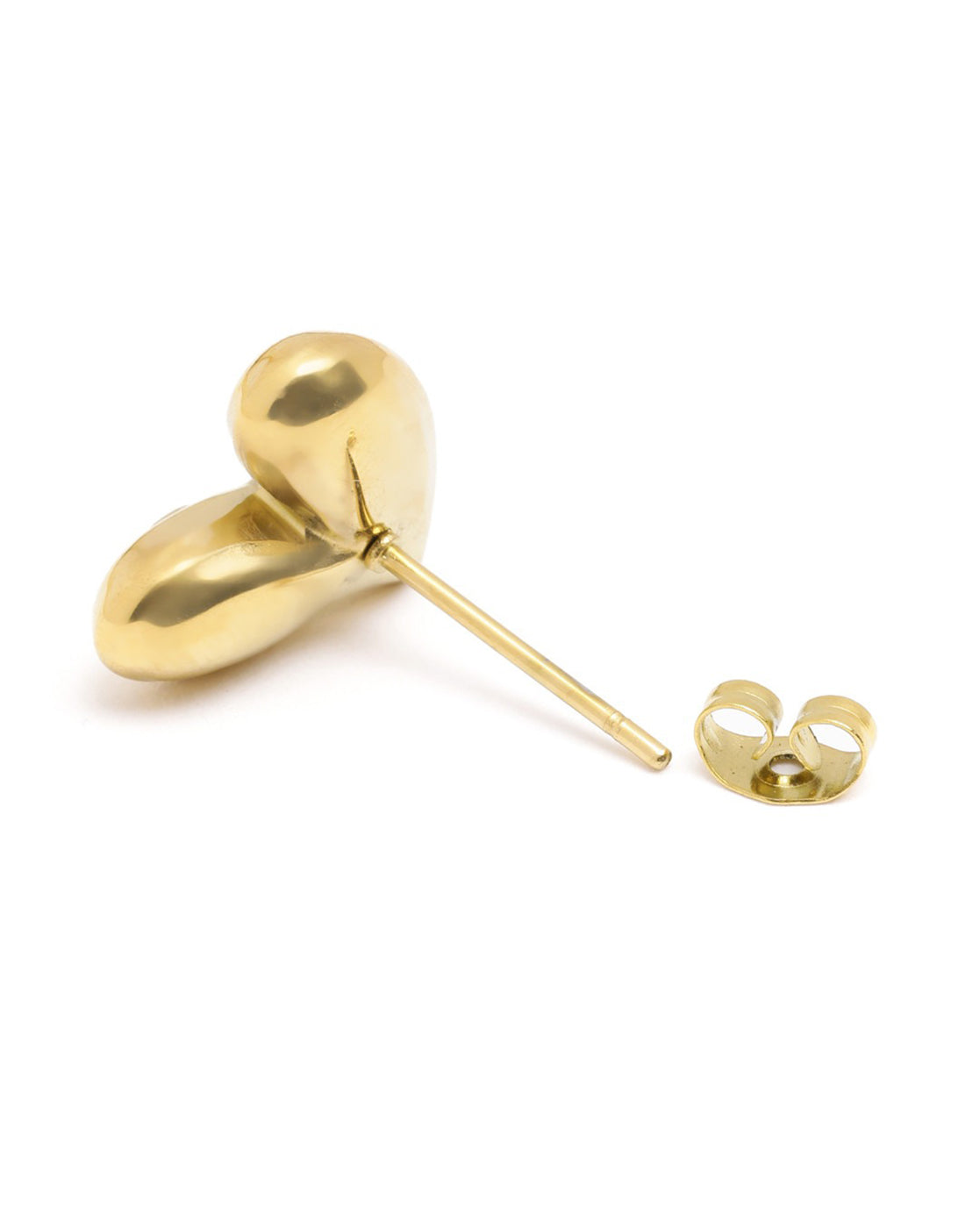 18kt Gold Plated Bejewelled Heart with Stone Stud Earring