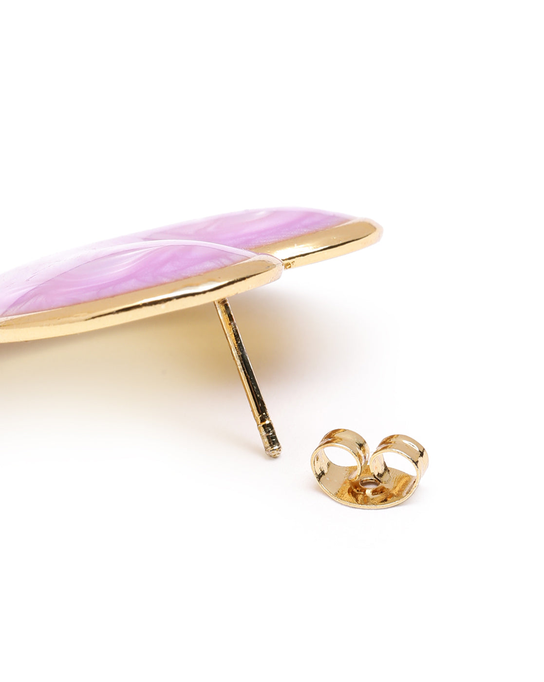 Gold Plated Enamel Heart Bold Stud Earring