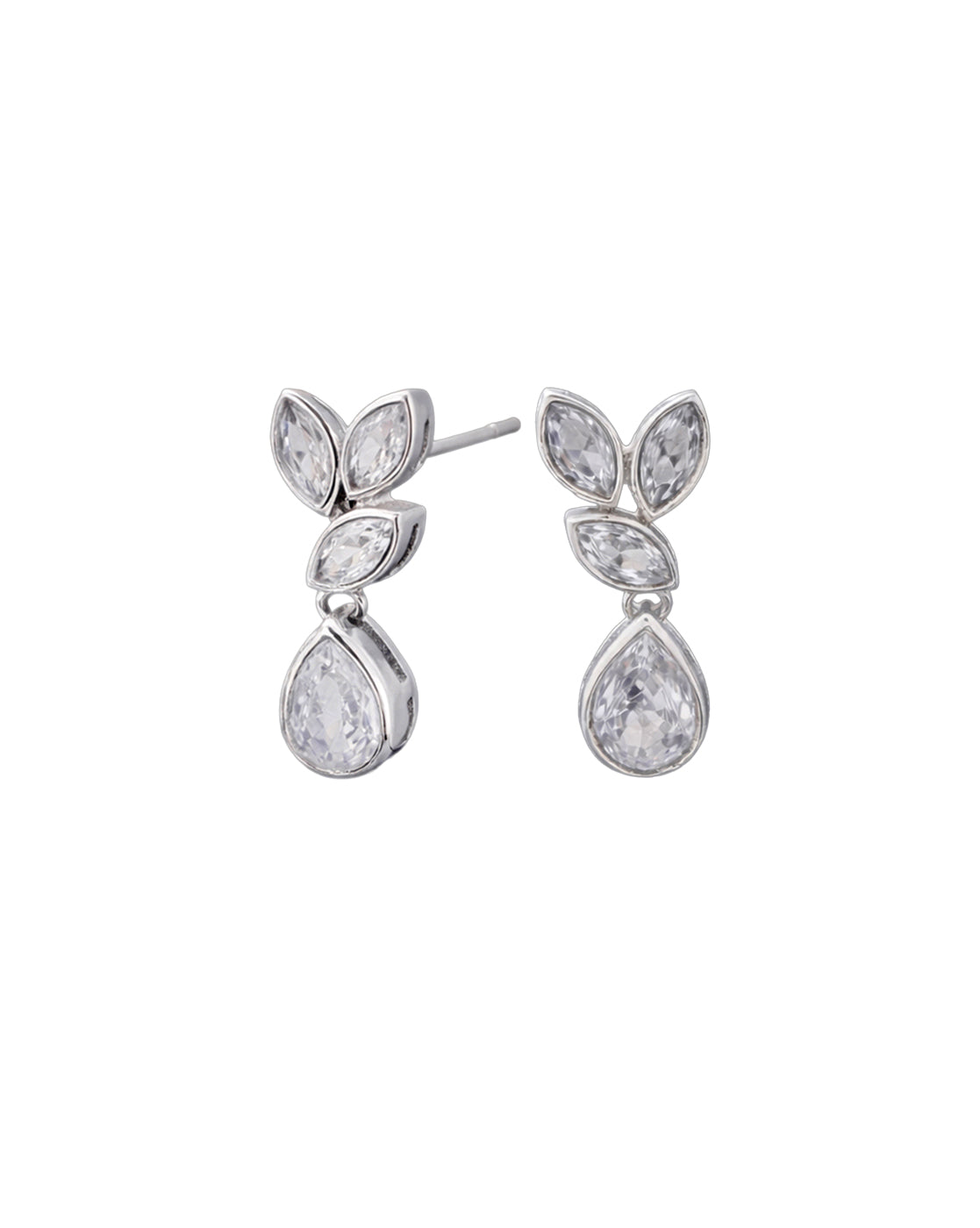 Silver Plated Dangling Solitaire Drop Earring