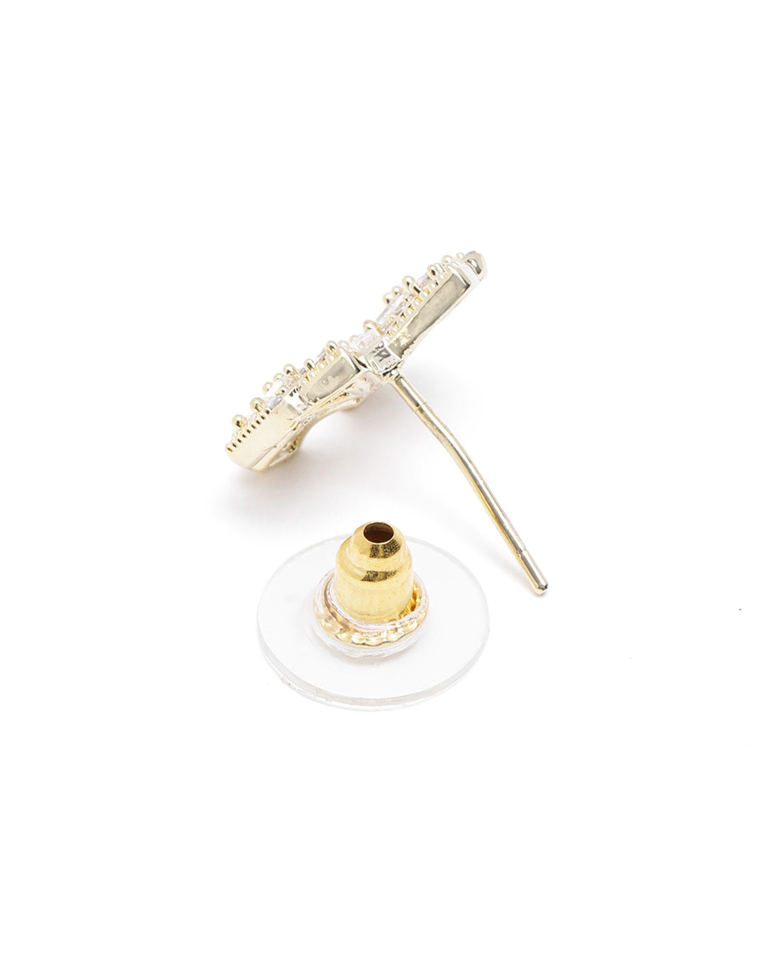 Premium Gold Plated CZ Bow Mini Stud Earring