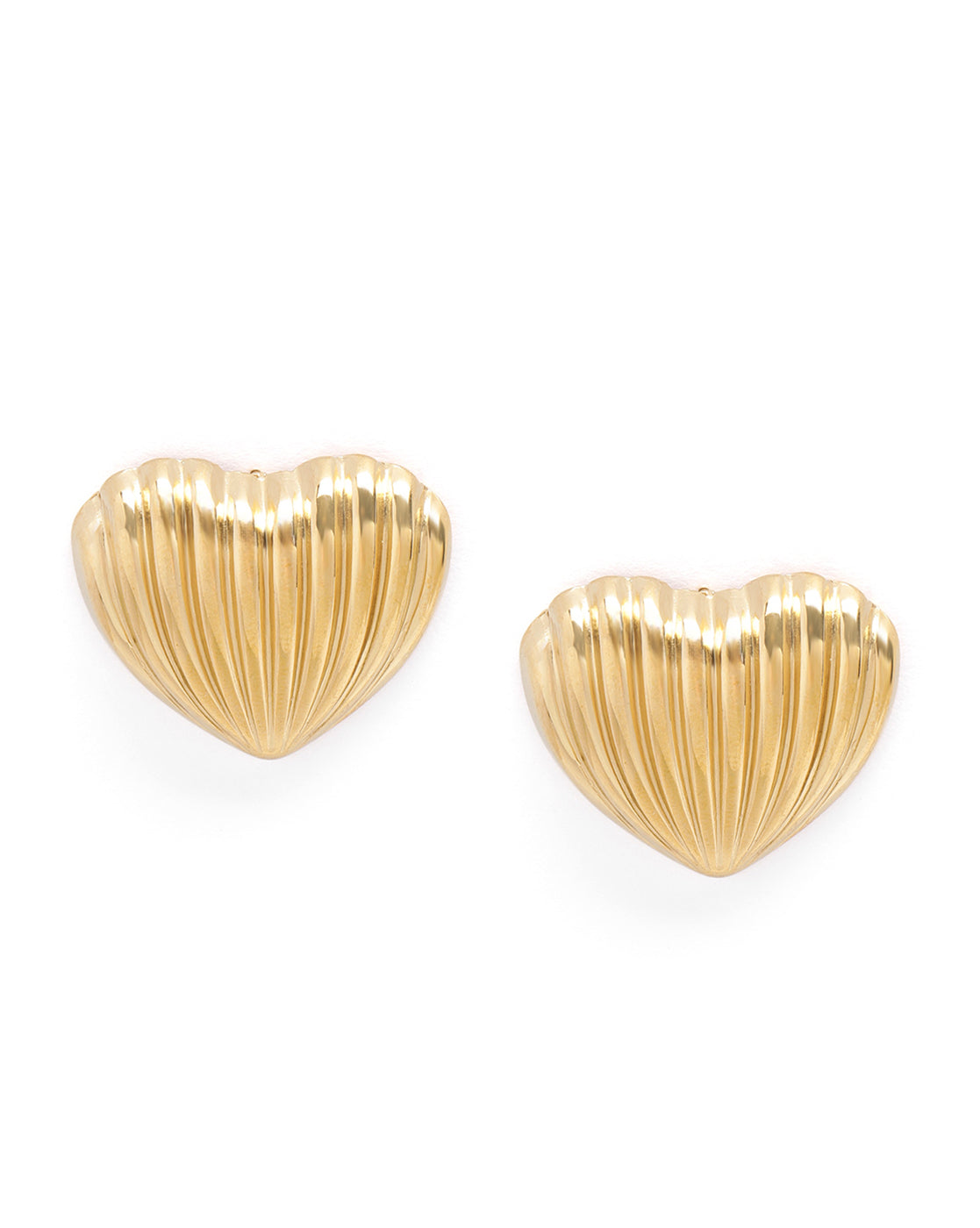 Gold Plated Bold Heart Stud Earring