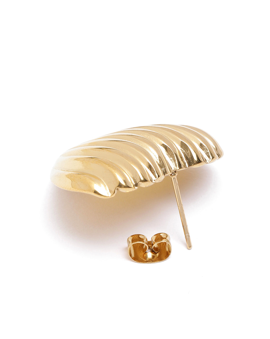 Gold Plated Bold Heart Stud Earring