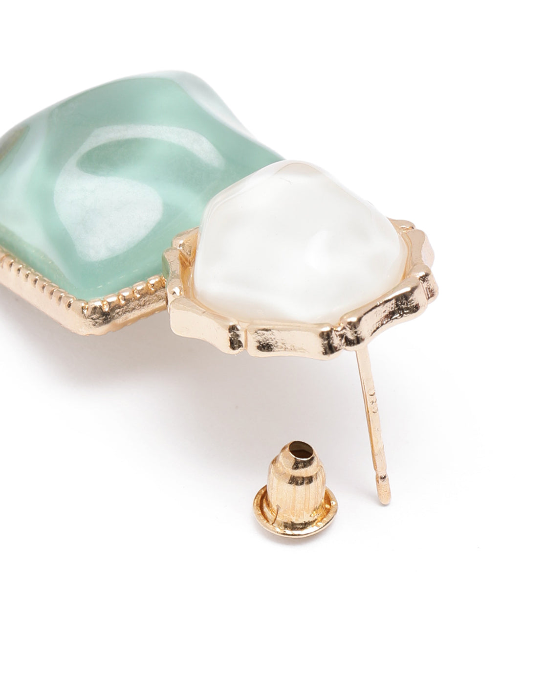 Gold Plated Natural Stone Drop Earring