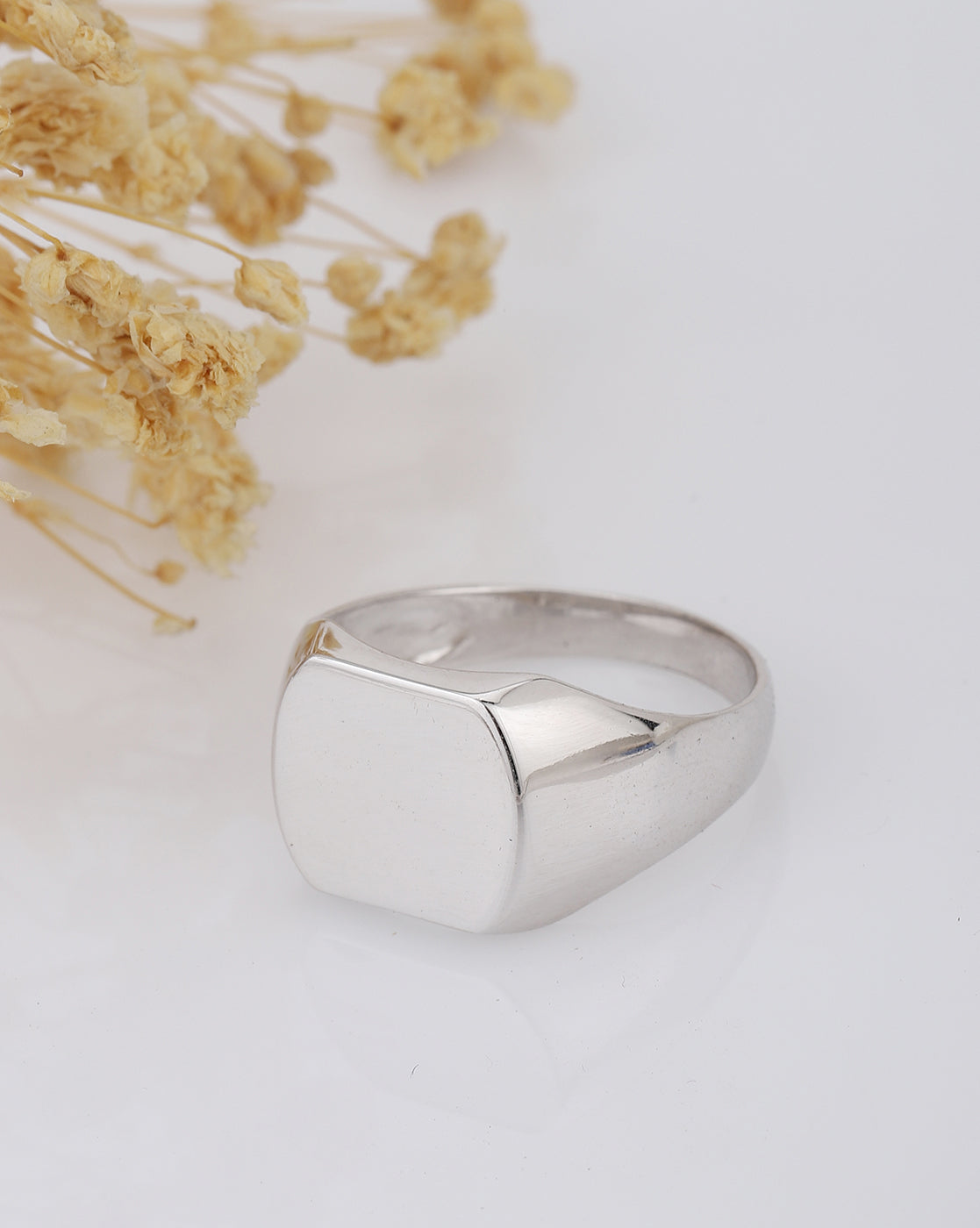 Carlton London Rhodium Plated Silver Toned Finger Ring For Men