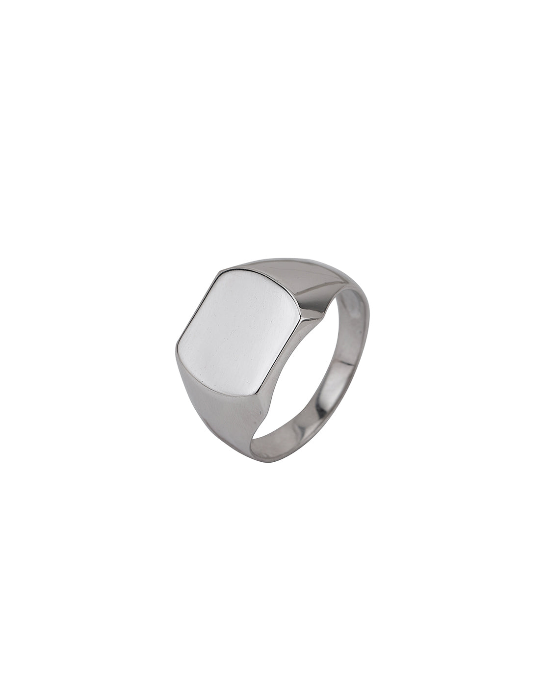 Carlton London Rhodium Plated Silver Toned Finger Ring For Men