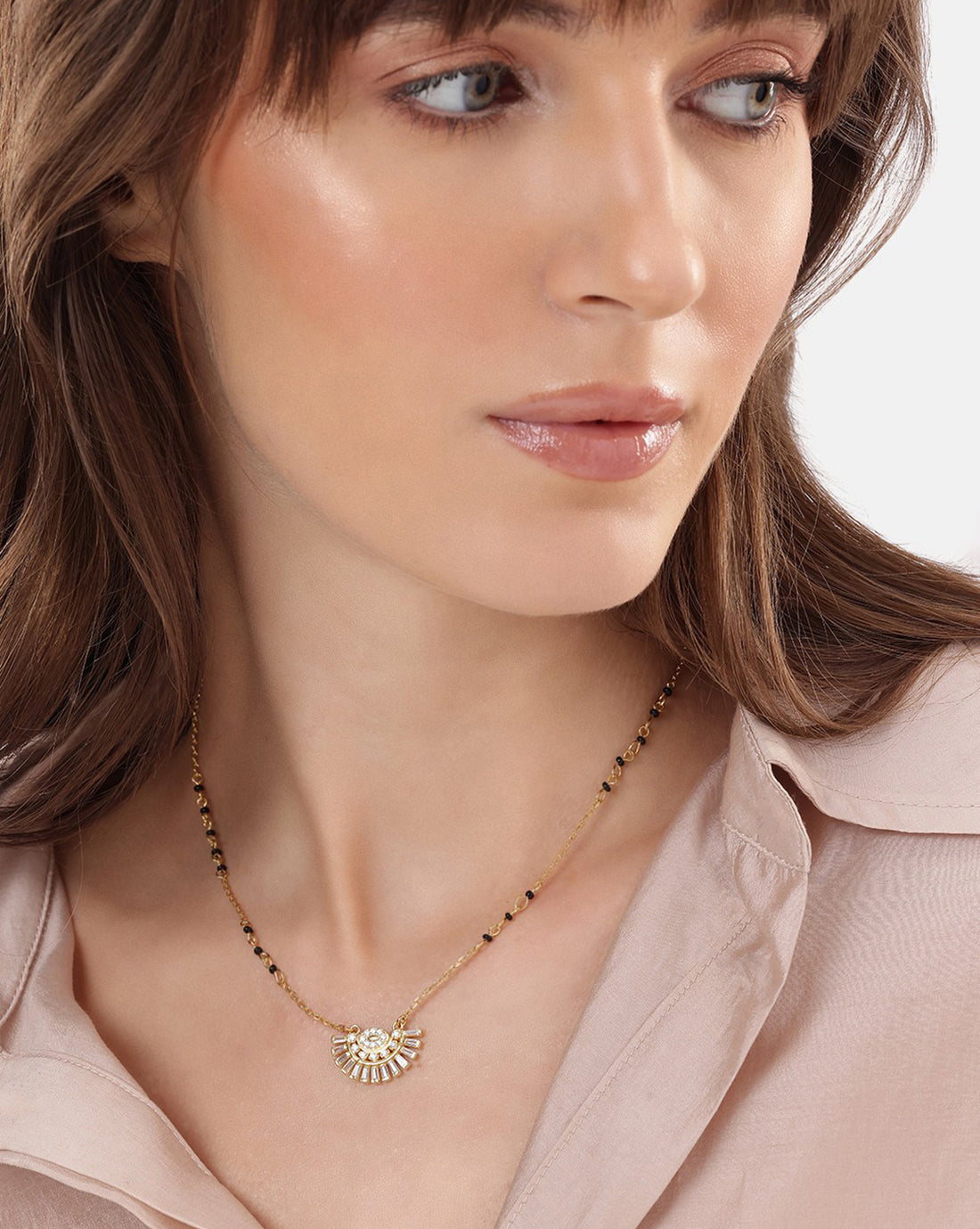 18kt Gold Plated CZ Diamante Pendant Mangalsutra