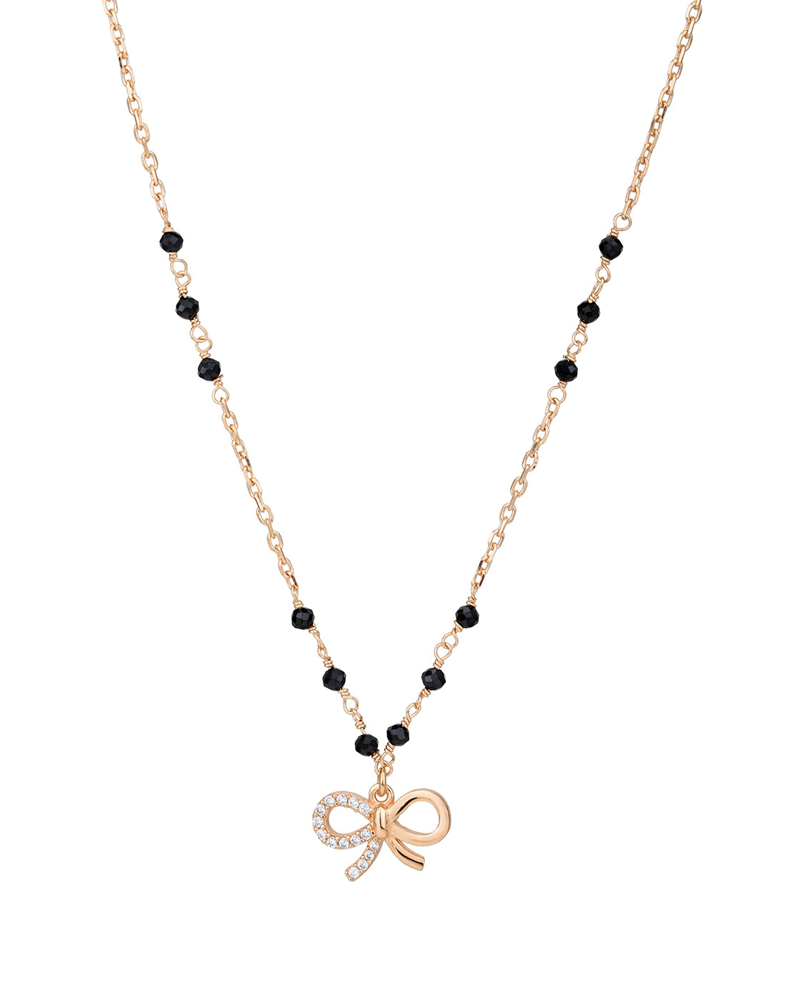 18kt Rose Gold Plated CZ BOW Pendant Mangalsutra