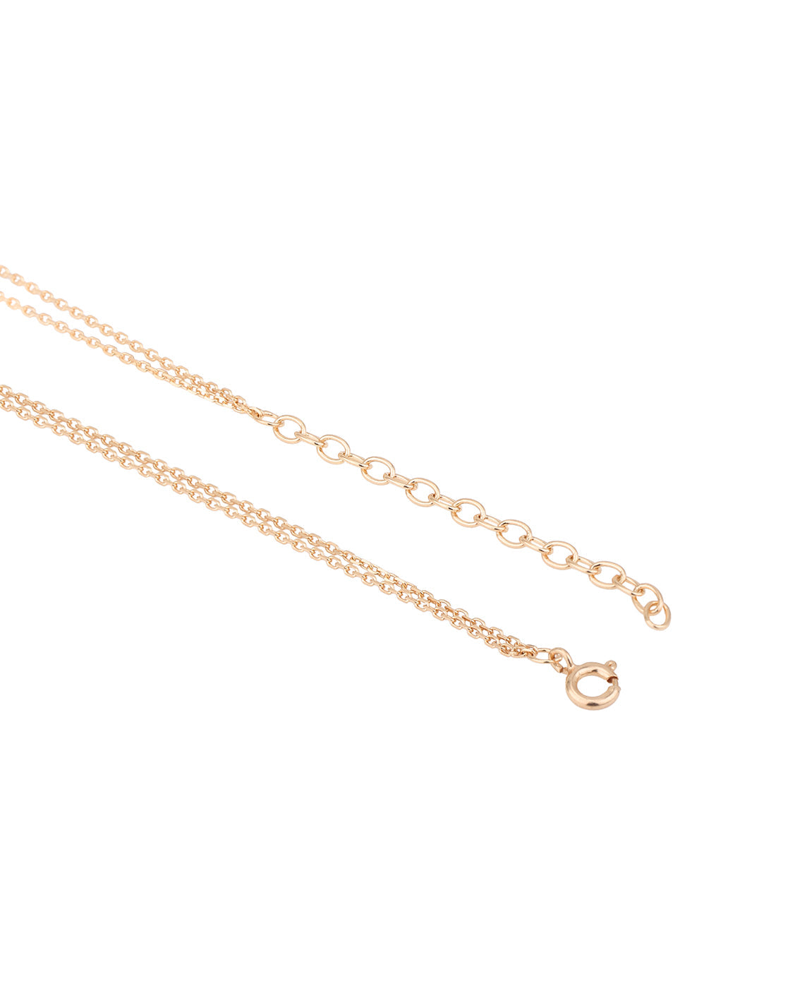 18kt Rose Gold Plated CZ Heart Pendant Double Chain Mangalsutra