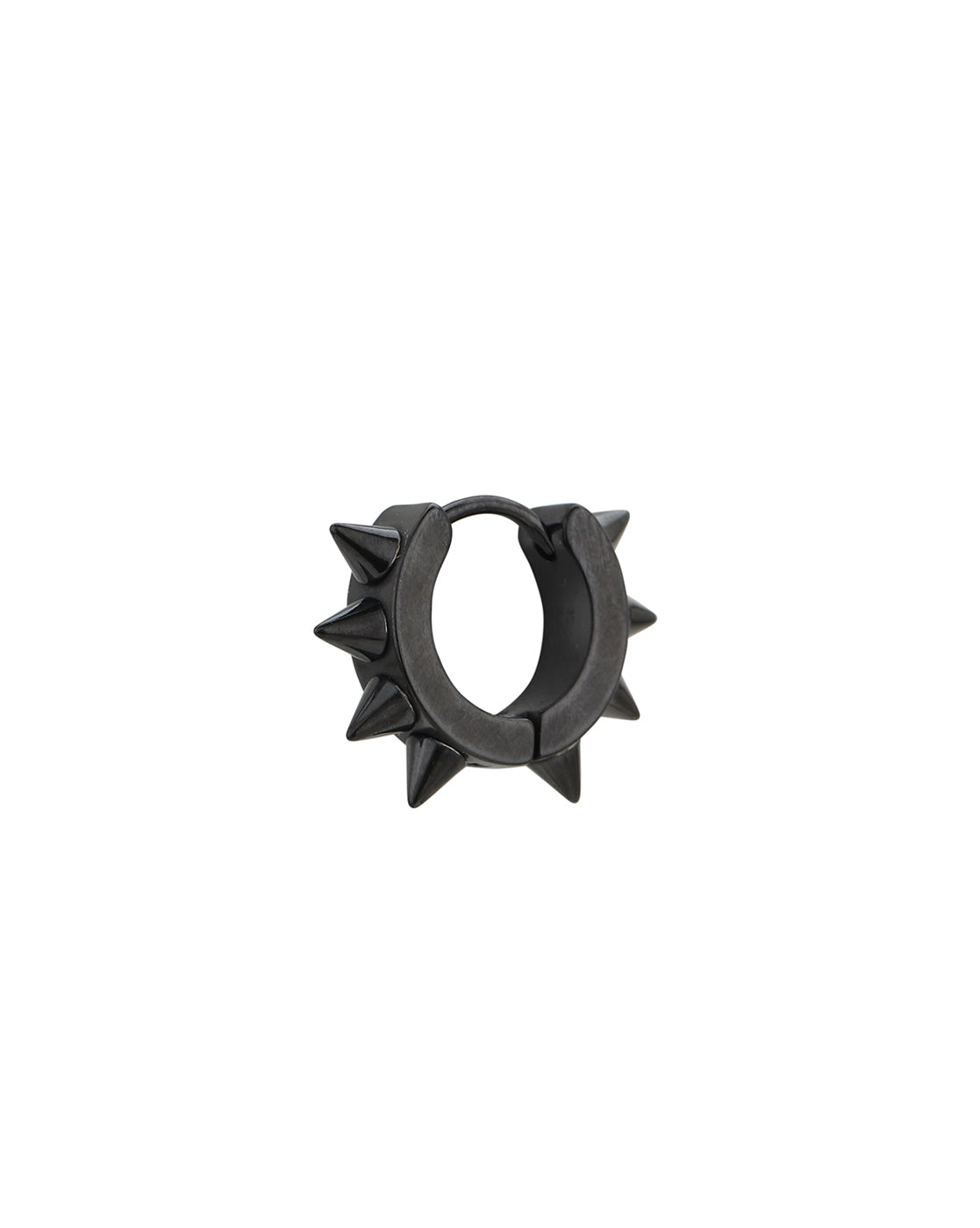 Black Toned Enamel Fancy Hoop Earring for men