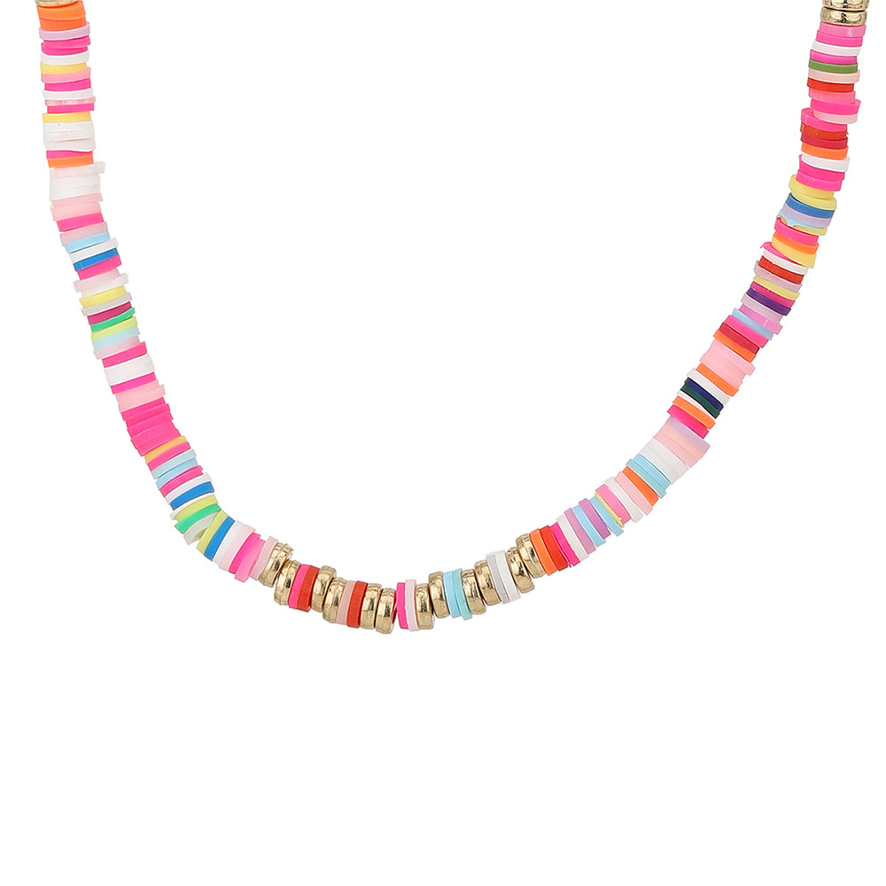Carlton London Multicoloured Rose Gold-Plated Handcrafted Necklace Fjn3860