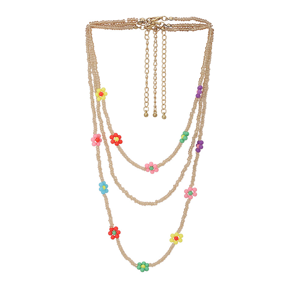 Carlton London Set Of 3 Rose Gold Plated Handcrafted Necklace Fjn3869