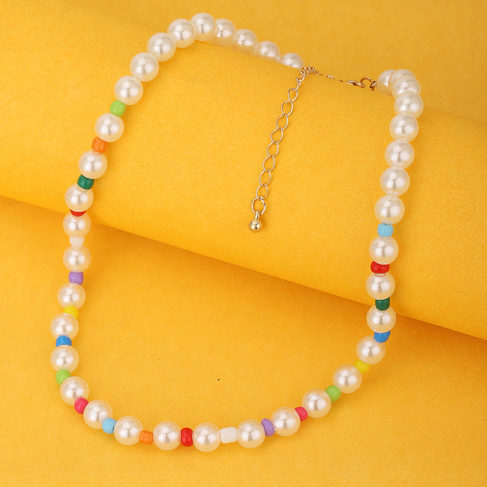 Carlton London Rose Gold-Plated Handcrafted Necklace Fjn3881