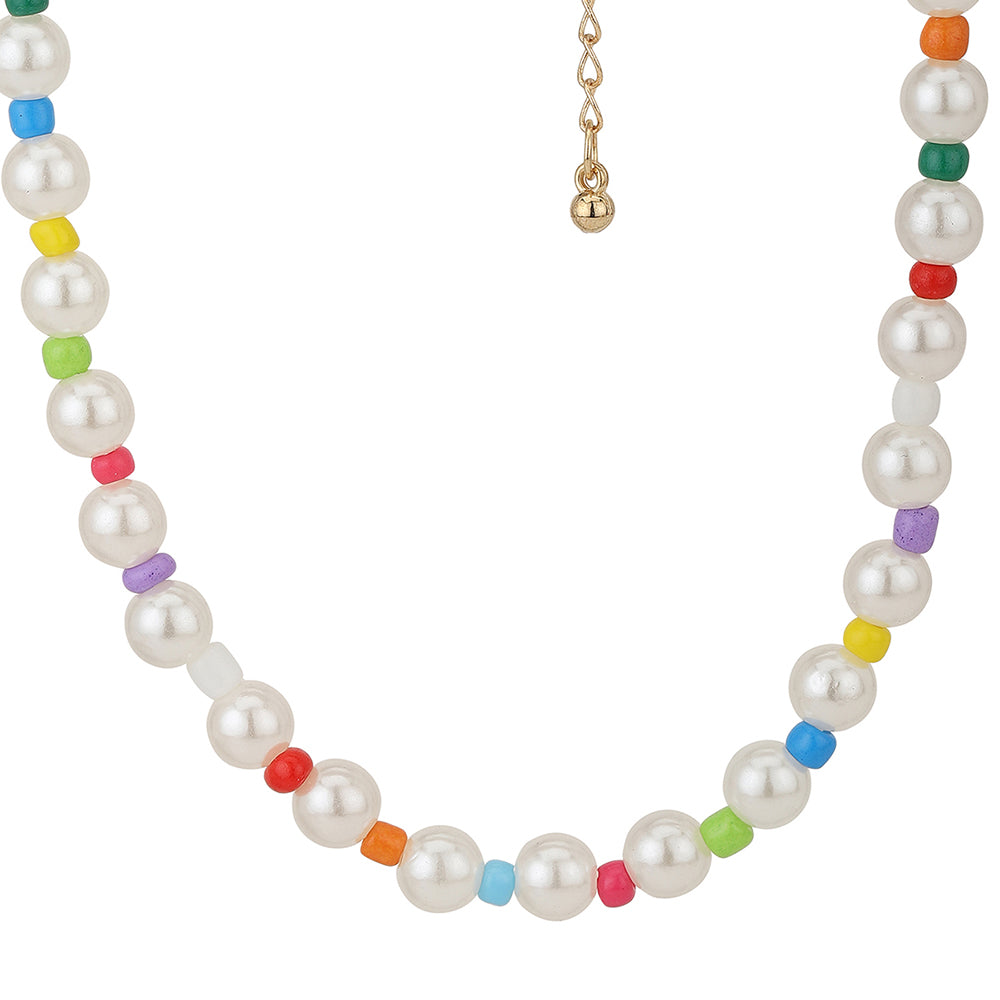 Carlton London Rose Gold-Plated Handcrafted Necklace Fjn3881