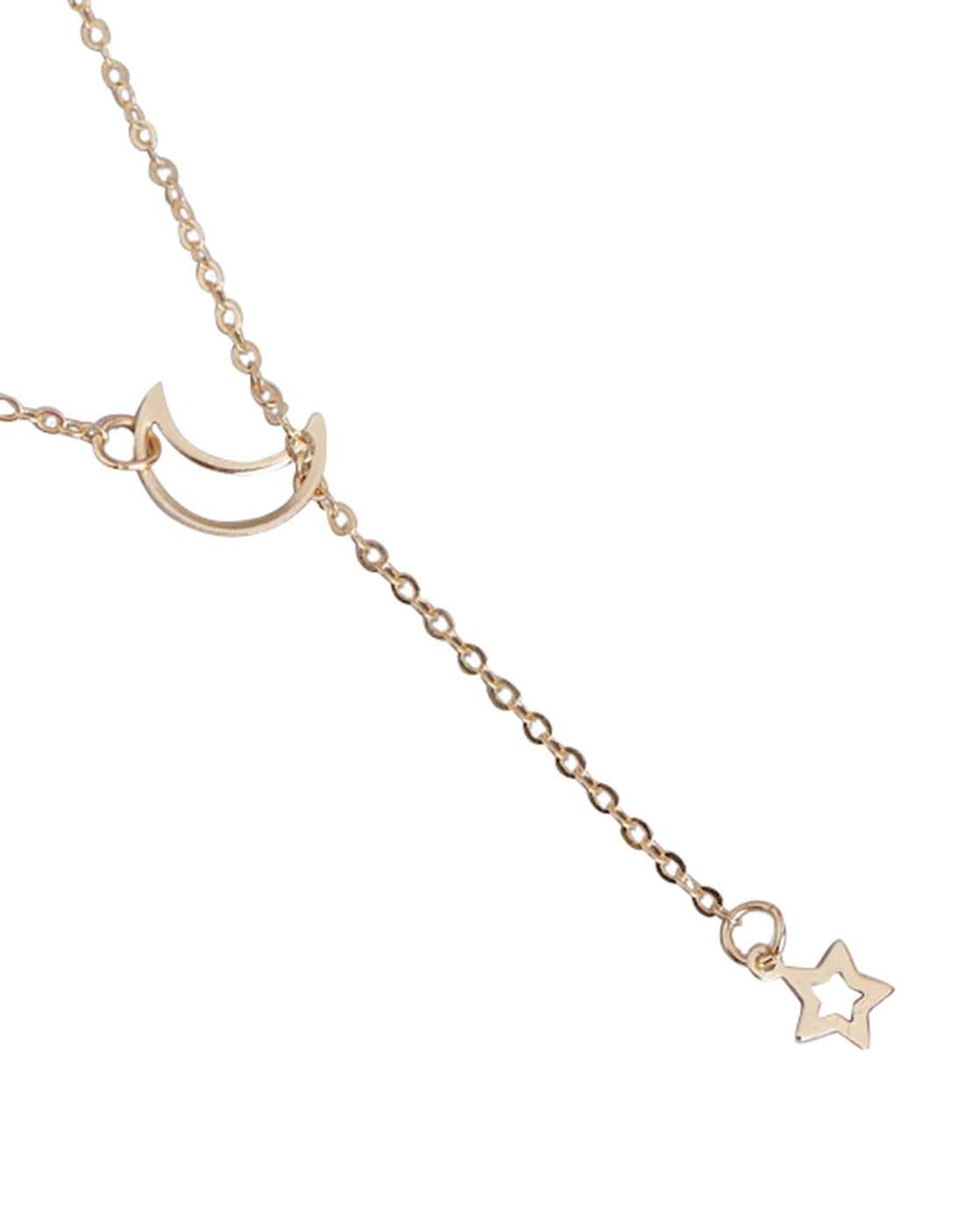 Gold Plated With Star & Moon Fashionable Necklace For Women