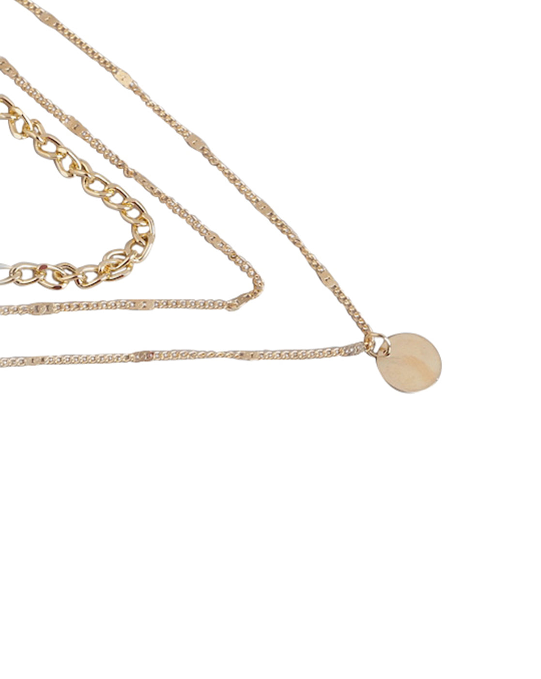 Gold Plated With Triple Chain Layered Necklace For Women