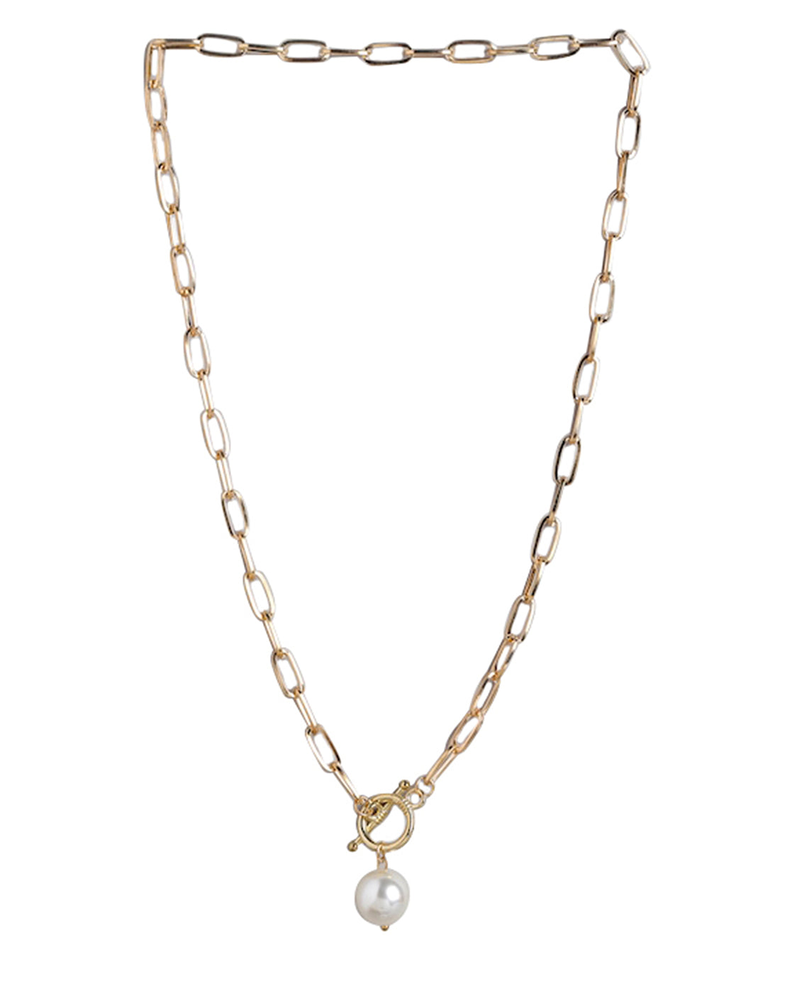 Rose Gold Plated With Pearl Fancy Necklace For Women