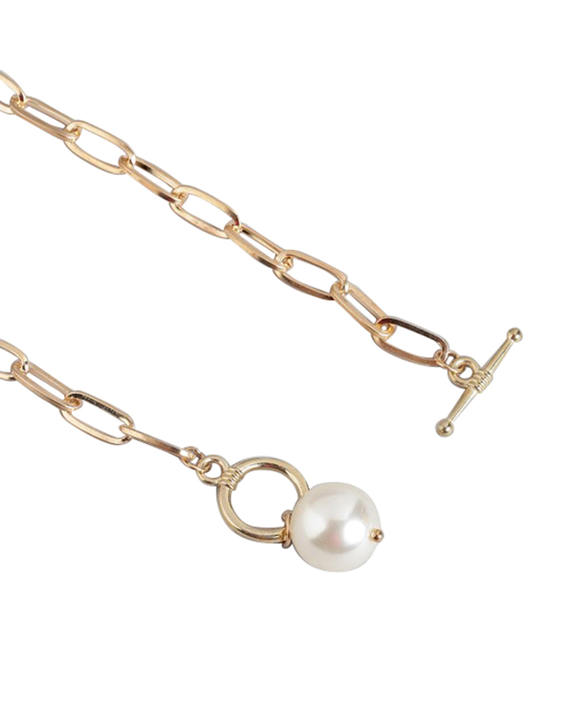 Rose Gold Plated With Pearl Fancy Necklace For Women