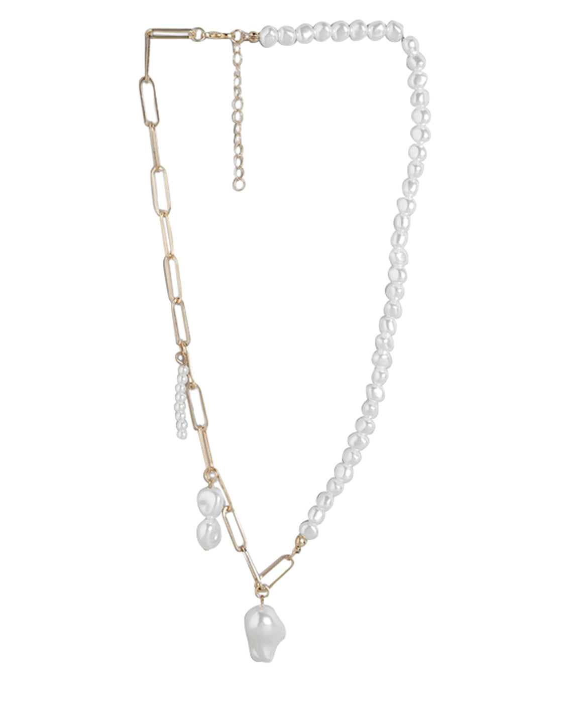 Set Of 2 Gold Plated With Pearl Necklace For Women