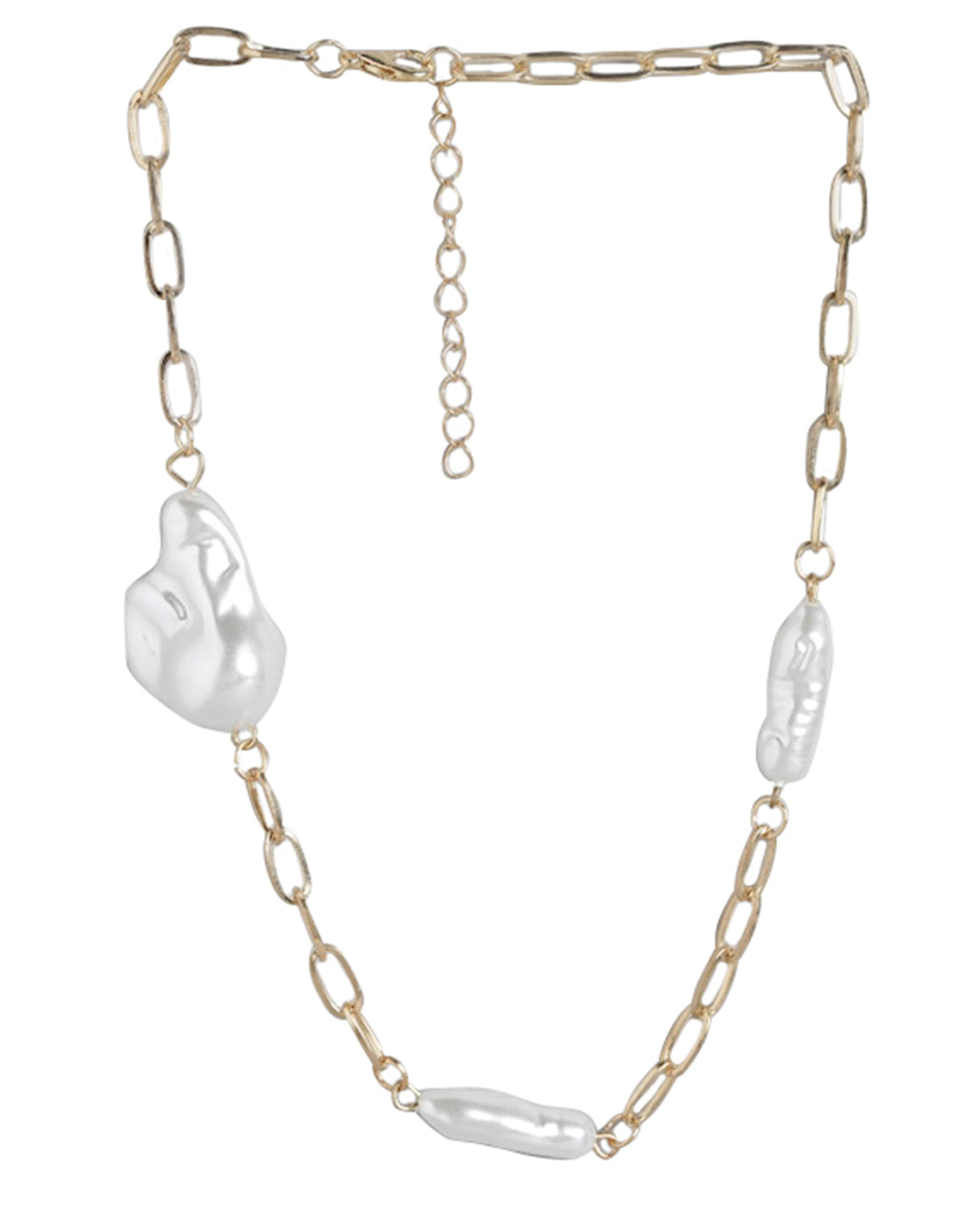 Set Of 2 Gold Plated With Pearl Necklace For Women