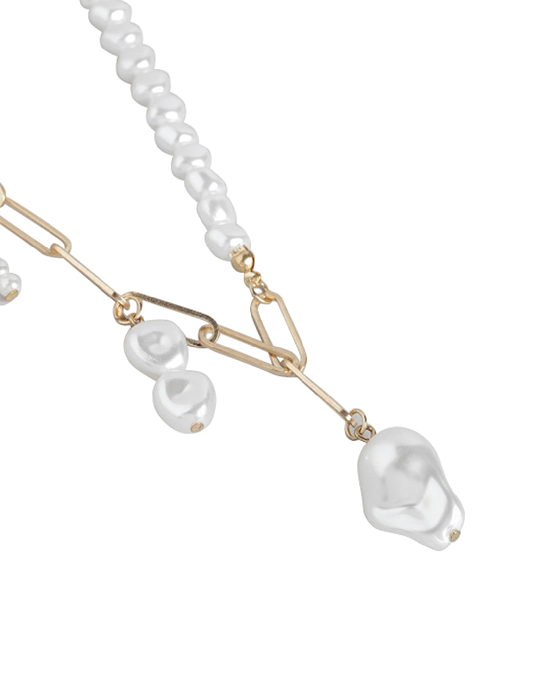 Set Of 2 Gold Plated With Pearl Necklace For Women