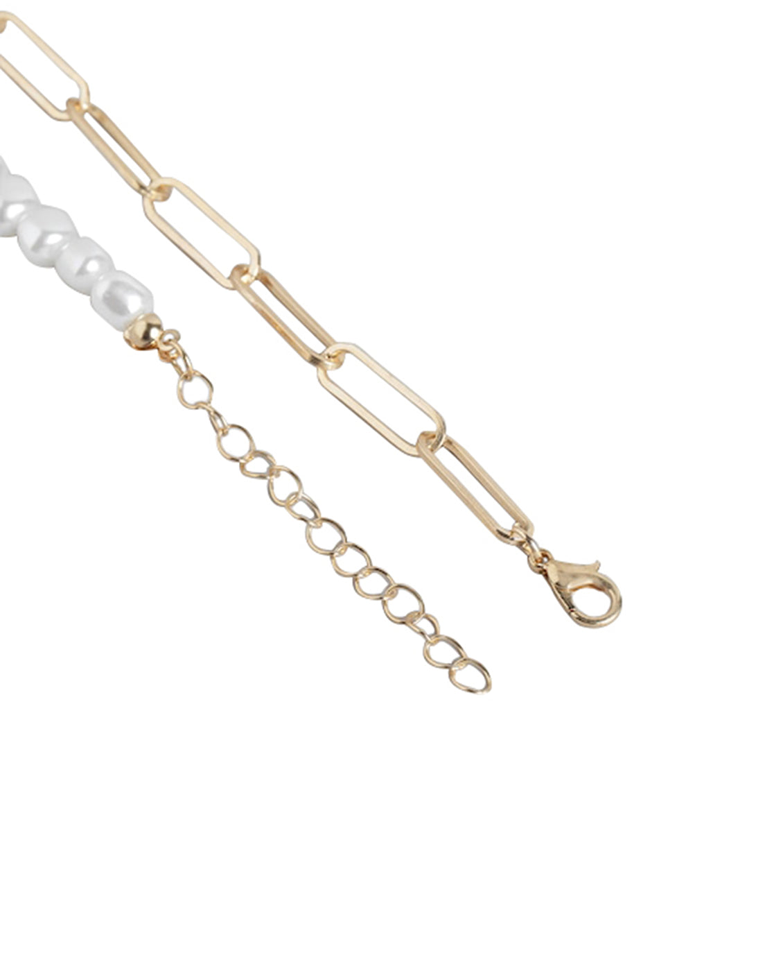 Set Of 2 Gold Plated With Pearl Necklace For Women