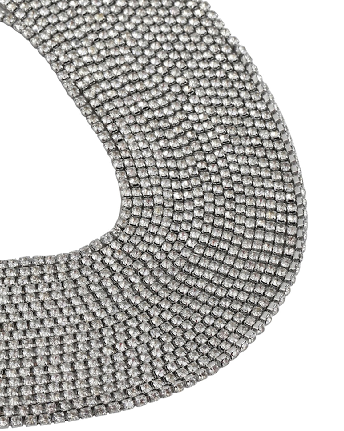 Cz With Rhodium Plated Layered Choker Necklace For Women